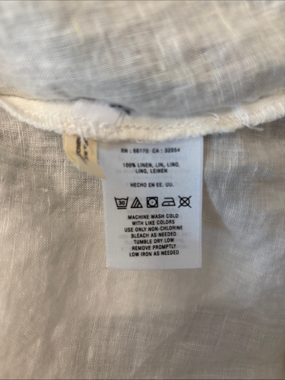 Meadow Rue Linen White Button-Front Short Sleeve Peplum Blouse - Picture 6 of 6